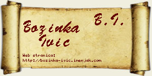 Božinka Ivić vizit kartica
